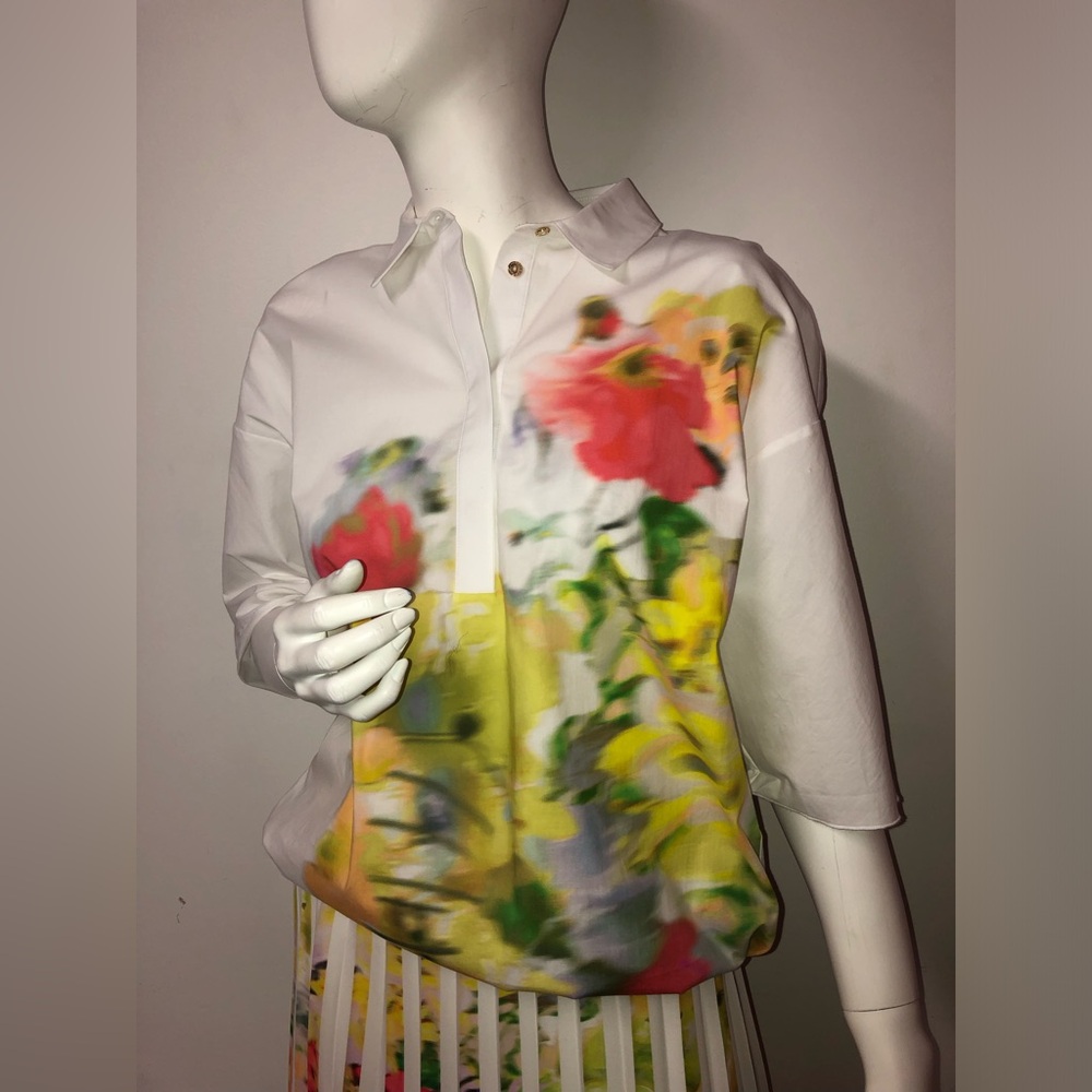MARC CAIN Blurred flower print top